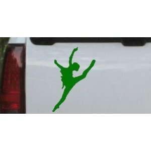 Dancer Silhouettes Car Window Wall Laptop Decal Sticker    Dark Green 