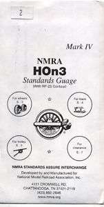 HOn3 NMRA STANDARDS GAUGE W/RP 25 CONTOUR  