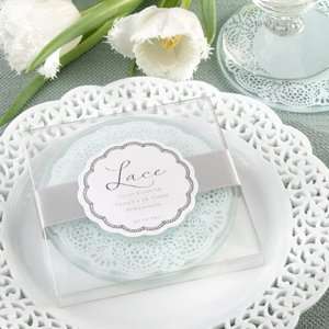  Lace Frosted Glass Coasters