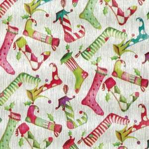 Caspari Christmas Stockings Continuous Roll Wrapping Paper 
