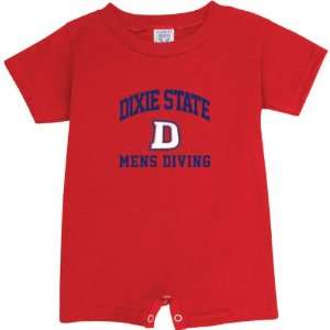  Dixie State Red Storm Red Mens Diving Arch Baby Romper 