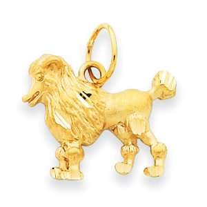 Solid 14k Gold Poodle Dog Charm Jewelry