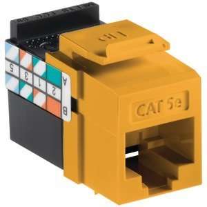   Cat 5E Jack (Yellow) (Audio Video Access Packaged / Modular Wall
