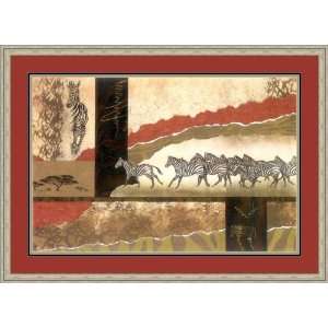   Serengeti Zebras by Joseph Poirier   Framed Artwork