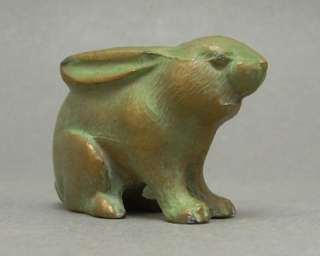Vintage SRG Souvenir Bronze Metal Rabbit Bunny Figurine  