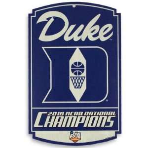 DUKE BLUE DEVILS 2010 NCAA BASKETBALL CHAMPS WOOD SIGN 