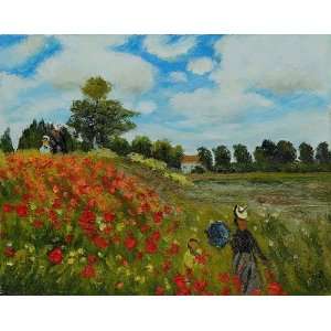  Monet Paintings Poppy Field in Argenteuil Oil Painting 
