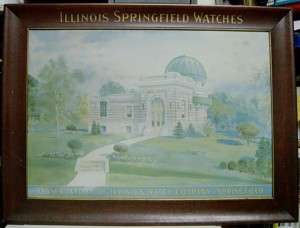 Circa 1910 Illinois Springfield Watches Tin Litho Sign  