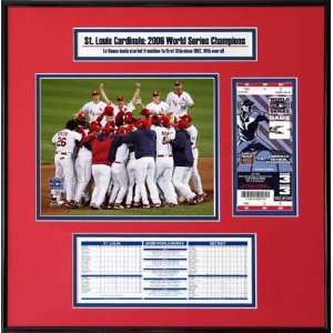St. Louis Cardinals Team Celebration 2006 World Series Ticket Frame 