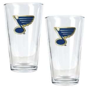  St. Louis Blues 2pc Pint Ale Glass Set   Primary Logo 