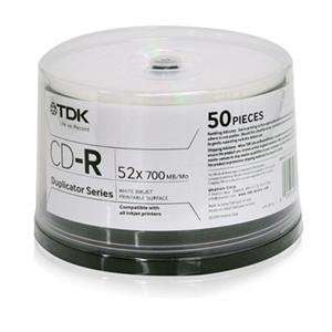  TDK Electronics, CD R 700MB 52x white 50pk (Catalog 