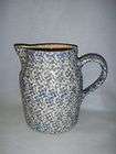 workshops of gerald henn pottery blue sponged 2qt pitcher euc
