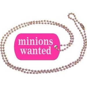  Minions Wanted Pink Dog Tag with Neck Chain Everything 