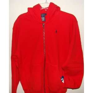  Ralph Lauren Boys Red Zip up Hoodie, Size 10 12 