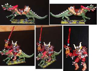 Painted Fantasy RPG Miniature Chaos Lord w Lizard Mount  