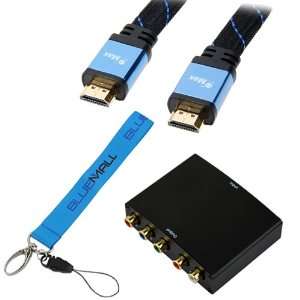 6FT Blue Nylon HDMI Cable & Wrist Strap Lanyard For HDTV, PS3, Plasma 