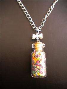 GLASS JAR WITH LOLLY SPRINKLES NECKLACE.KITSCH  