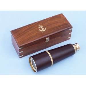 Admirals Brass / Leather Spy Glass 32   Spyglasses   Nautical Decor 