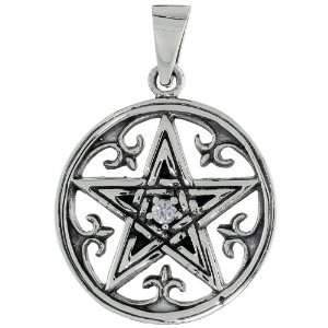 925 925 Sterling Silver Celtic Pentagram Pendant (w/ 18 Silver Chain 