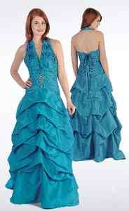 Red Carpet Halter Evening Prom Dress New Quinceanera Military Ball 