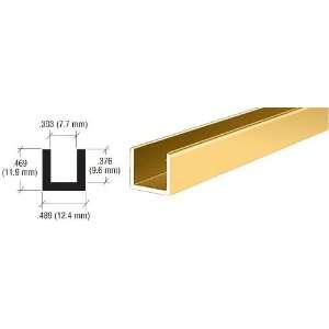 CRL Brite Gold Anodized Aluminum Single Channel Extrusion   12 ft Long