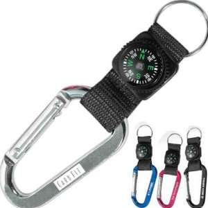   Carabiner with compass, web strap and split ring.