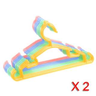   wardrobe with this pack of 24 rainbow bright plastic clothes hangers