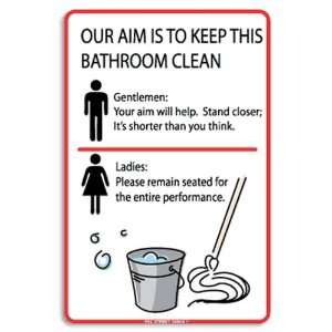  Seaweed Surf Co Keep This Bathroom Clean Aluminum Sign 