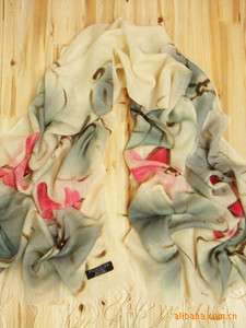 100% Pashmina/Cashmere Printed Scarf Shawl(SC1047) Water Color Paint 