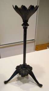   BLACK CAST IRON PEDESTAL Fits P & A OIL LAMP, TABLE BASE, PLANT STAND