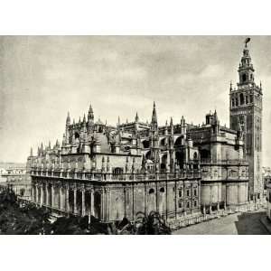 1922 Print Cathedral Seville Spire Tower Spain Gothic 