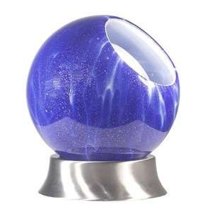  Medici Lagoon Blue Sphere Light in Brushed Steel Finish 