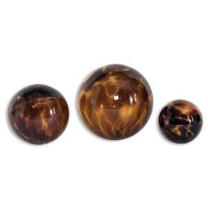  Uttermost 5 Inch Kameko Spheres (Set of 3) Tortoise Glass 