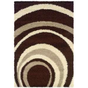  Charbel Brown Rings Shag Rug