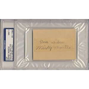    Mickey Mantle Signed Cut Graded Psa/dna 9 Slabbed 