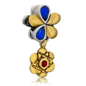 Soufeel Golden Flower with July and September Birthstone Style Dangle 