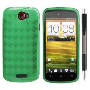 Semi Transparent Green Checker Design Protector TPU Cover Case for HTC 