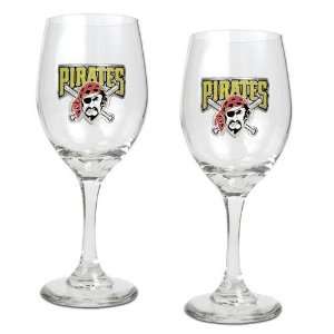  Pittsburgh Pirates MLB 2pc Wine Glass Set   Primary Logo 