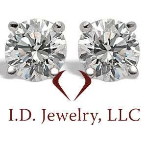EGL USA CERTIFIED 4.02CT Round Cut Diamond Stud Earrings 14K  