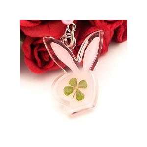   Charm Strap Pink Glow Bunny 4 Leaf Clover Cell Phones & Accessories
