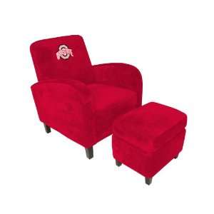   125213 Sports Logo Den Chair With Ottoman   Ohio State