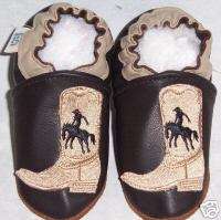 soft sole leather baby shoes cowboy BOOT brown/ 18 24  