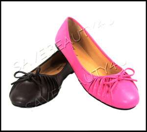 NEW Womens Pretty Ballet Flat Soft Comfy Cute Casual Faux Leather 