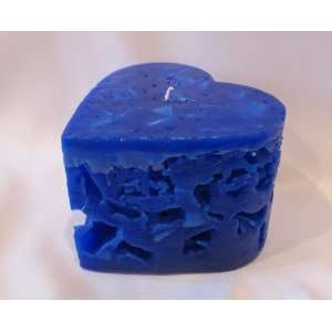  Hand Poured Heart 3.25x5 Ice Wax Candle, Blue, Lime 