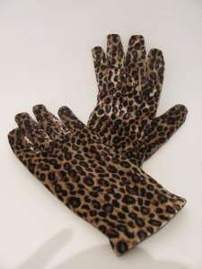 Brand New Animal Velour Leopard Gloves Winter Coat Hat Snow Ski  