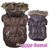 Luxury Puffy Dog Snow Parka Coat w/ Pocket Super Warm Thermal Pet 