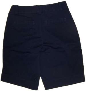   Stretch Twill Truly Slimming Bermuda Navy Blue Shorts NWT  