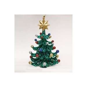 Pack of 6 Chuck Fisher Christmas In New York Green Glitter Tree 