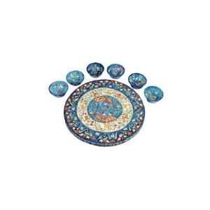   Emanuel Wooden Passover Seder Plate with Peacocks 