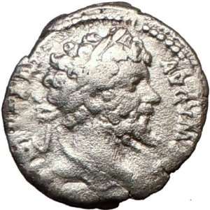 SEPTIMIUS SEVERUS 198AD Silver Ancient Roman Coin SALUS Health Serpent 